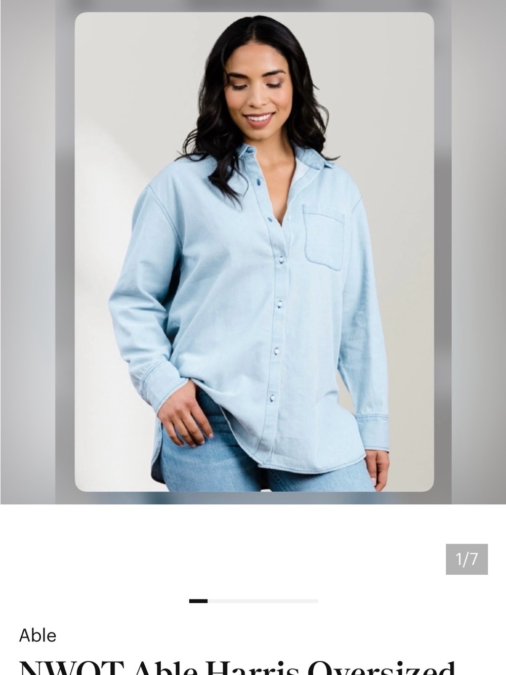 Able oversized Harris button down
